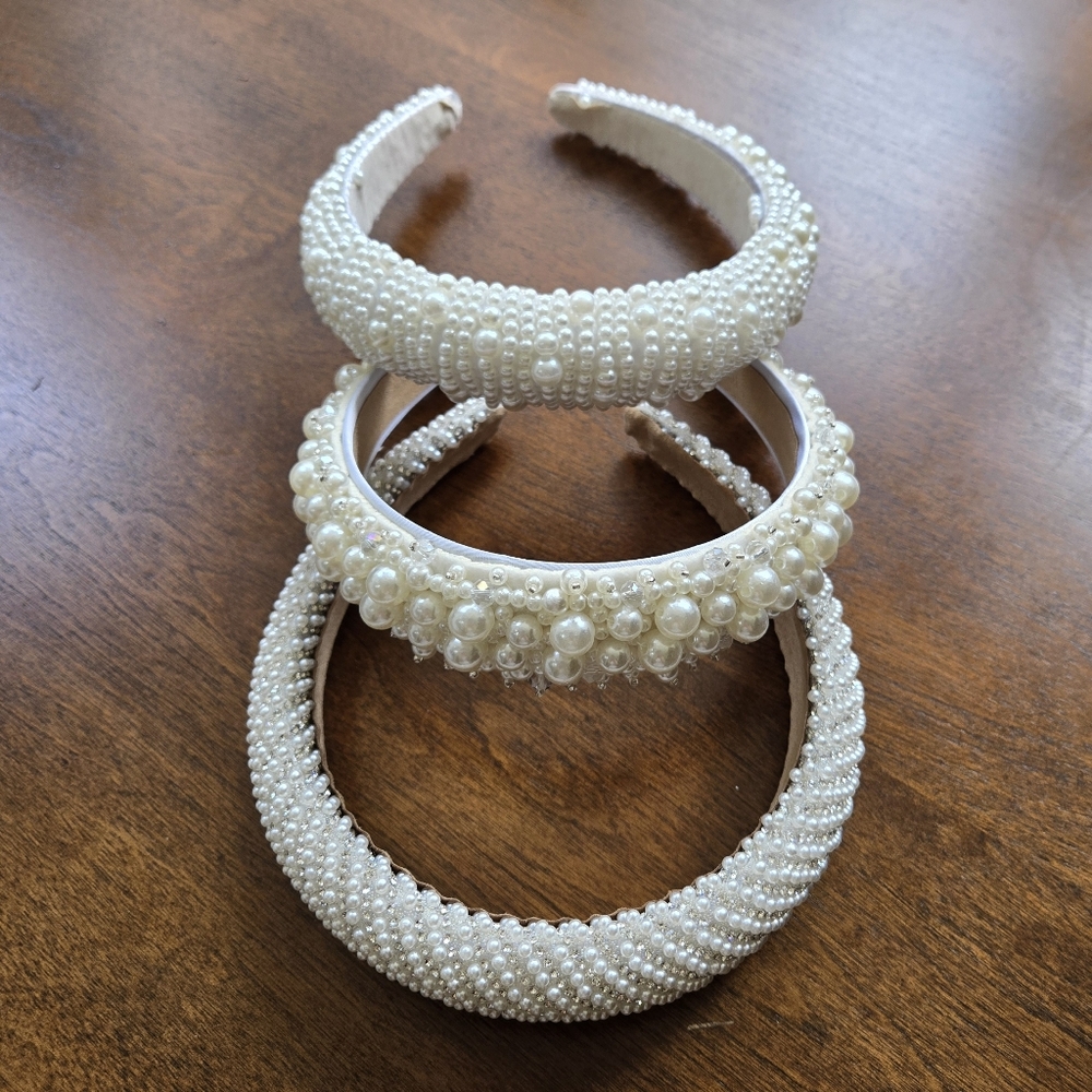 Elegant Pearl-Embellished Headbands